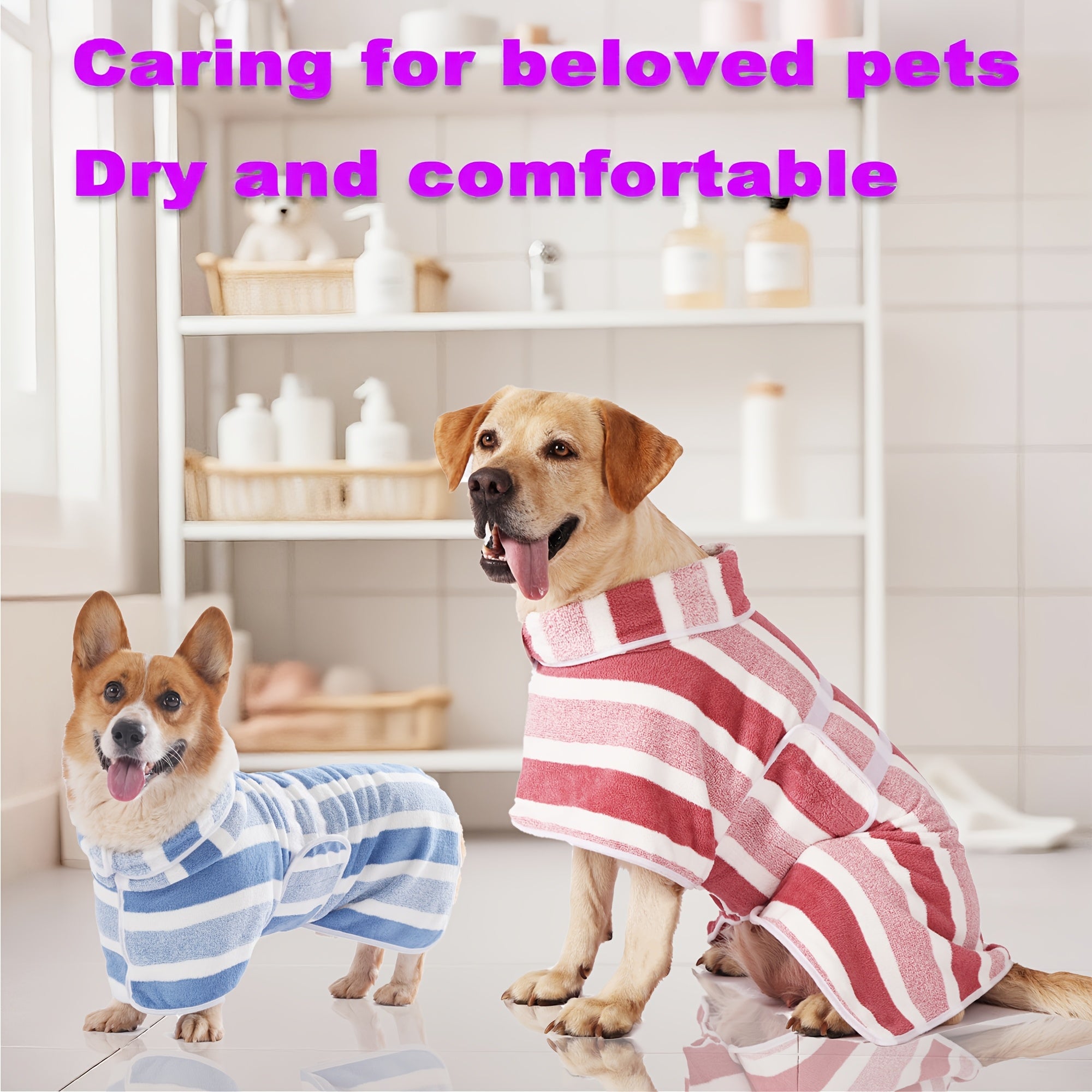 quick dry dog bath robe towel wrap suitable small medium