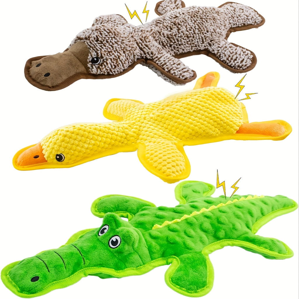 3pcs durable squeaky dog chew toys no stuffing interactive