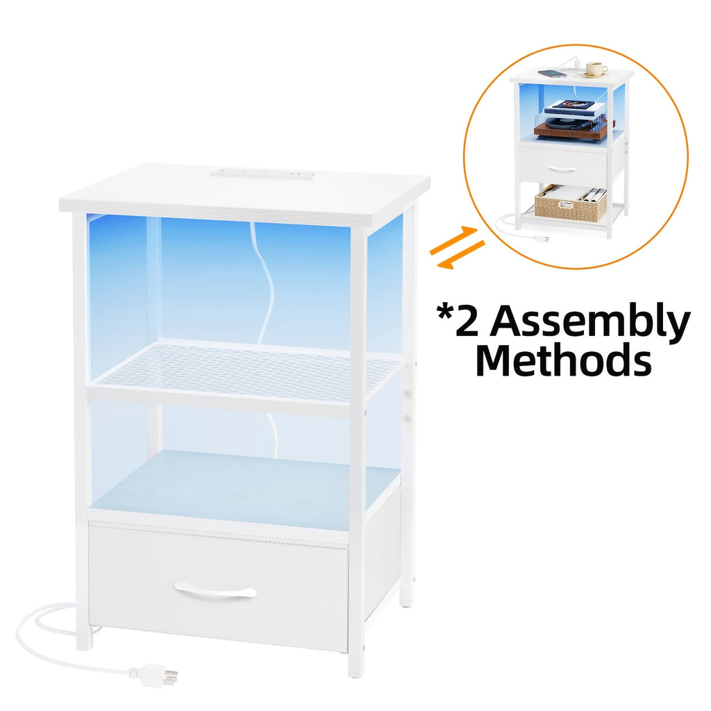 1 2pcs night stand display stand 1 2 3 4 drawers led