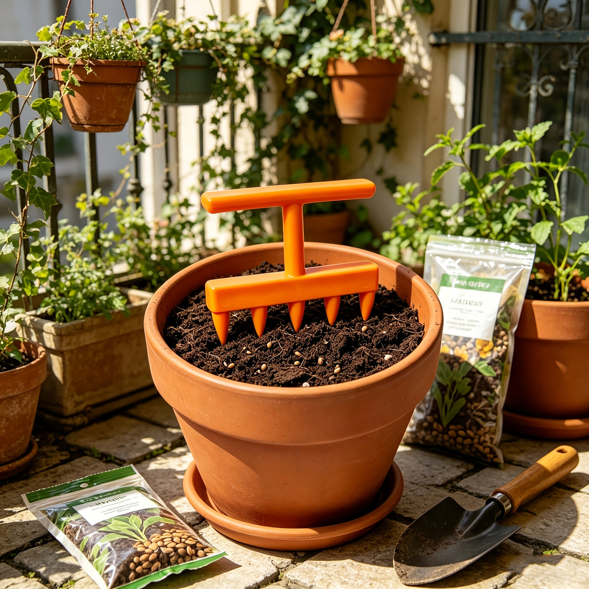 garden hole punch seeder home vegetable flower seedling hole