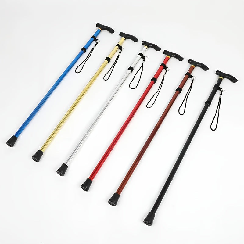 2pcs rubber pointed foldable hiking poles adjustable height