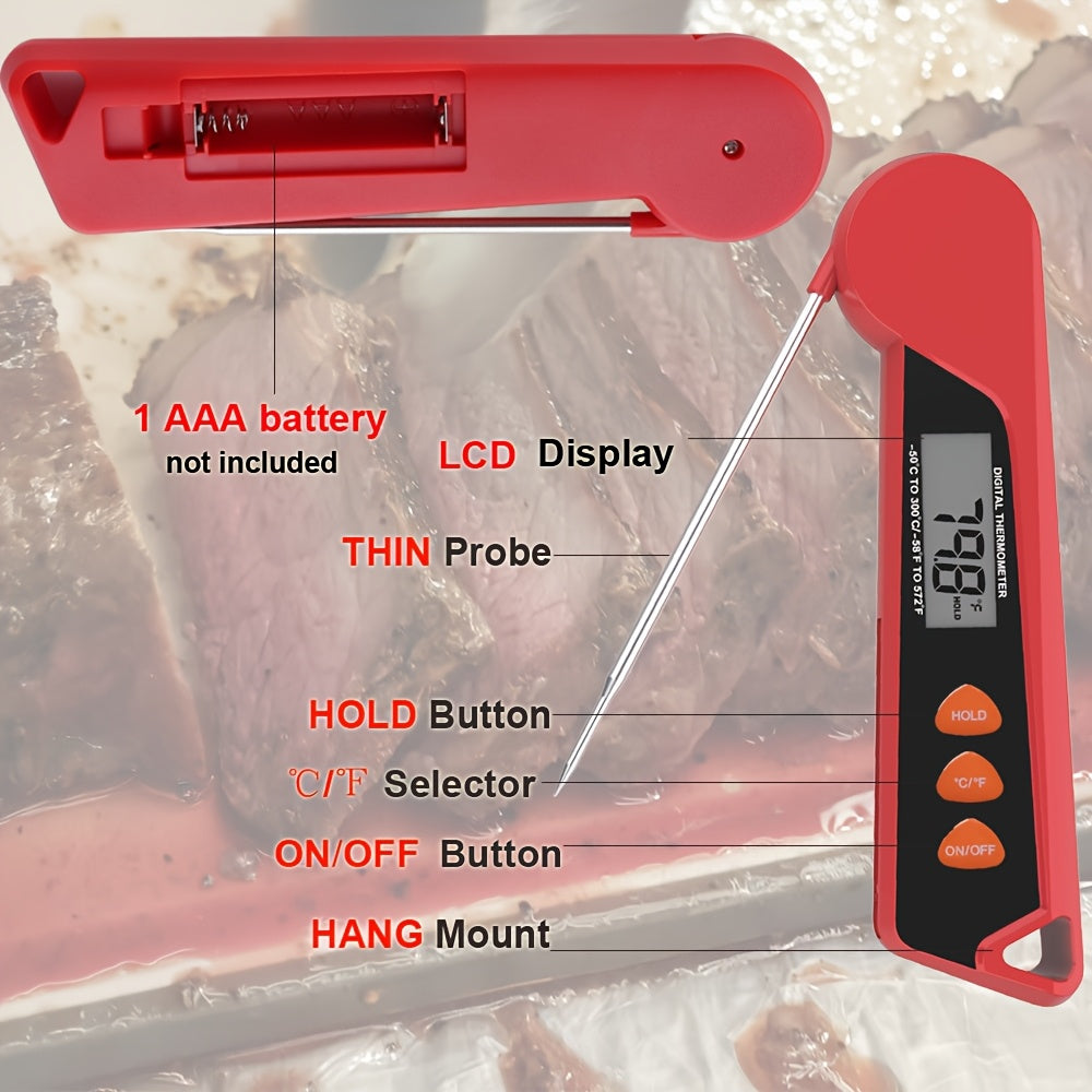 1pc folding barbecue thermometer stainless steel temperature