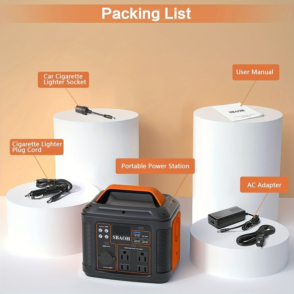 300w portable power station 296wh 80000mah solar