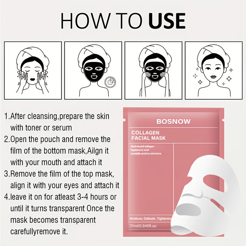 5pcs   collagen white mask moisturizing