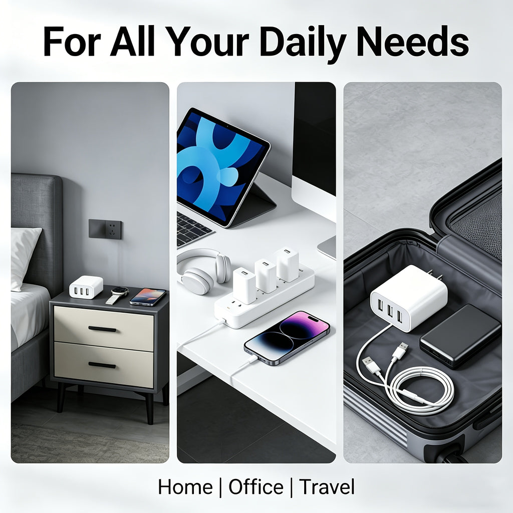 smart charging 3 usb wall adapter 3 in 1 us plug