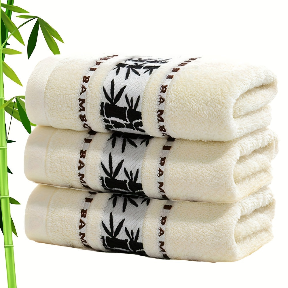 3pcs bamboo fiber towel set bamboo pattern quick dry ultra