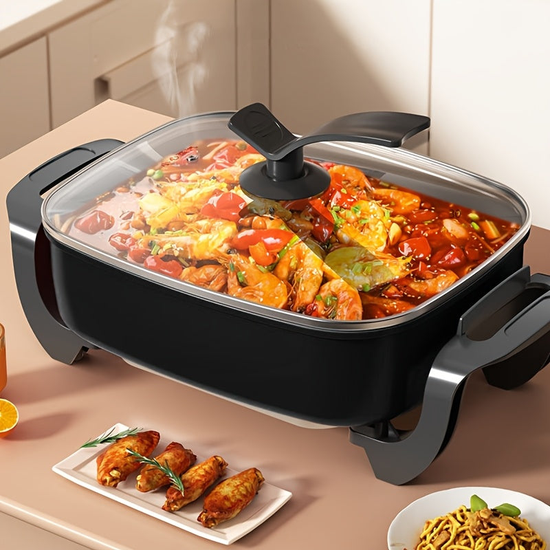 1pc12x12 inch non stick ceramic electric pot glass lid