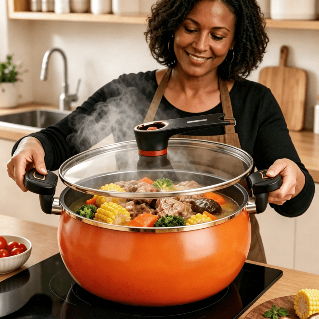 8 45qt large capacity braiser soup   lock handle non