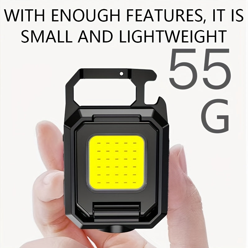 flashlight mini keychain light cob work light usb