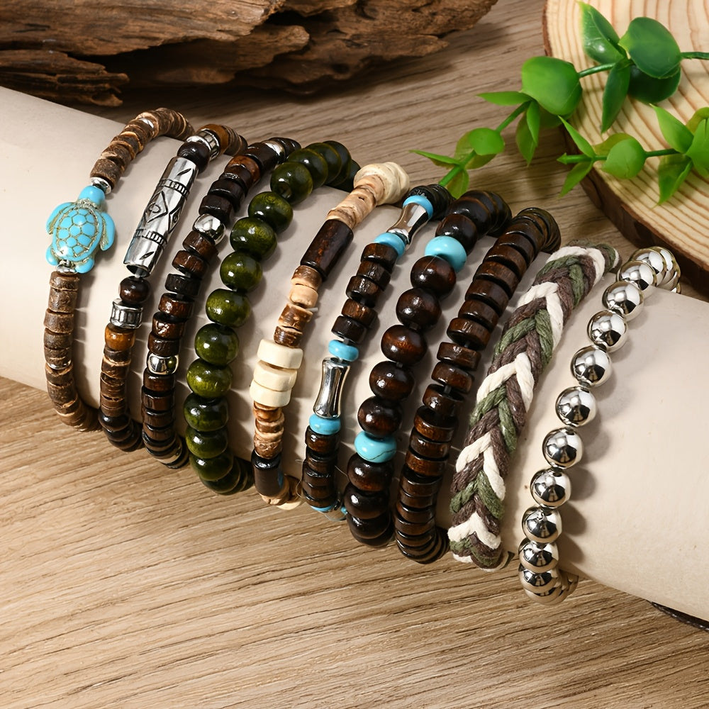 10pcs mens beaded bohemian style stackable jewelry temu