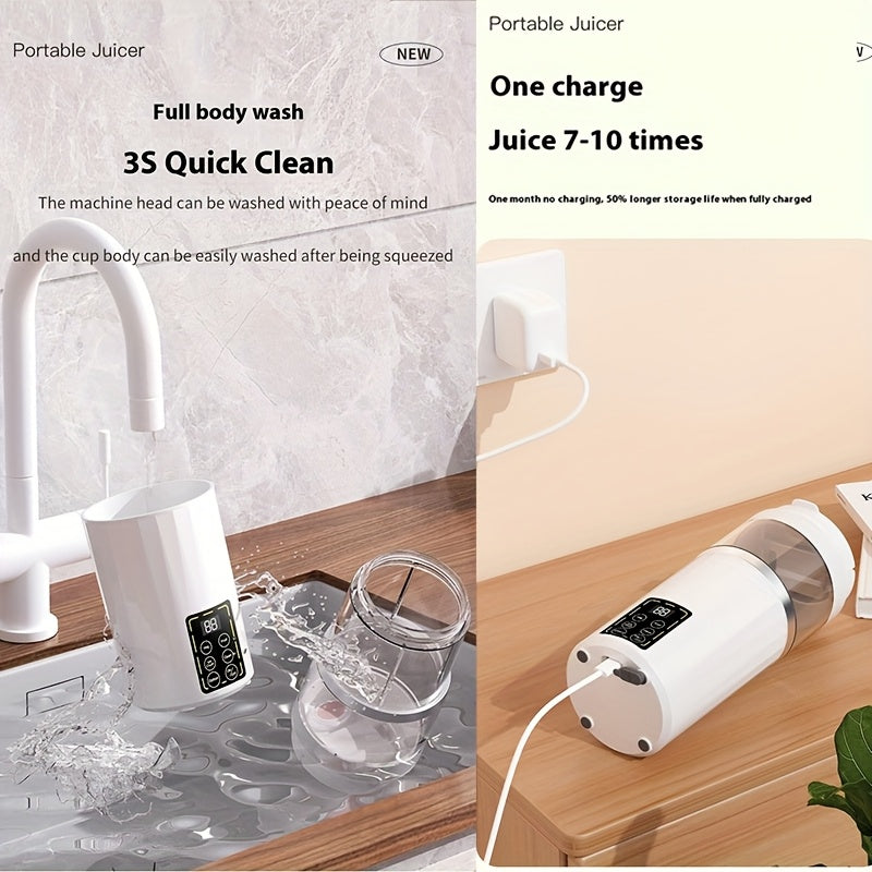 portable juicer led display usb rechargeable handheld juice