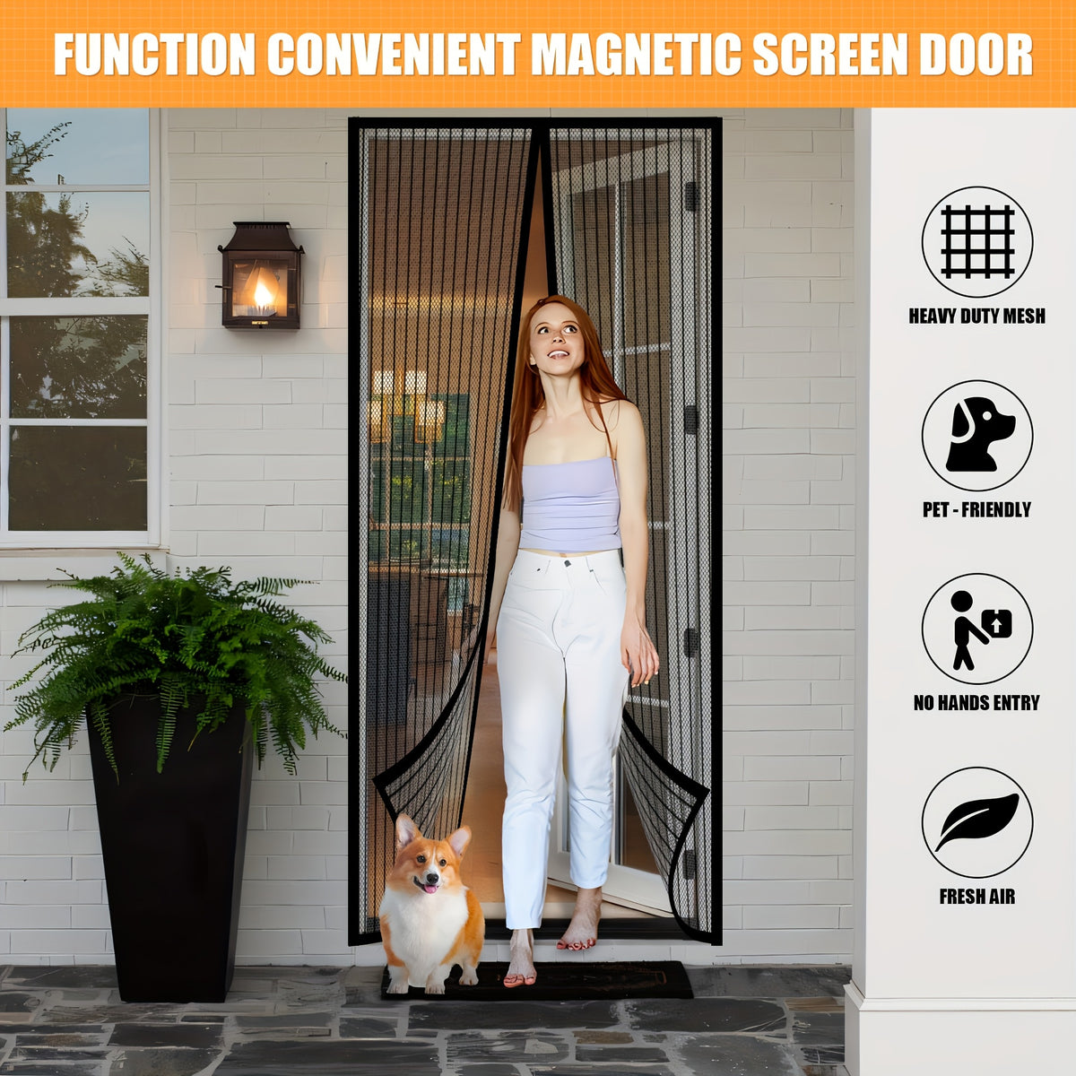 1pc magnetic screen door curtain