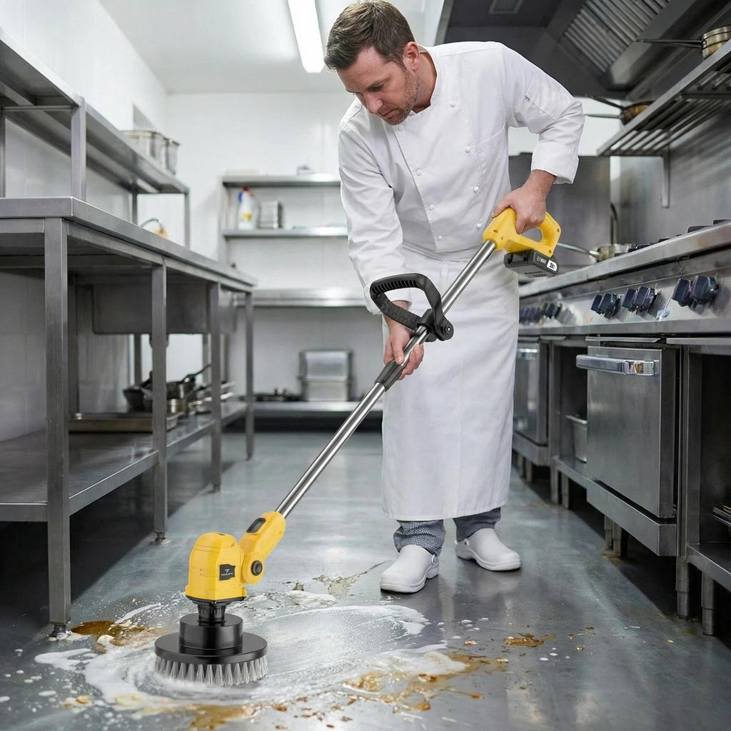 wireless rotating floor cleaner   2 brushes 4 mop pads a
