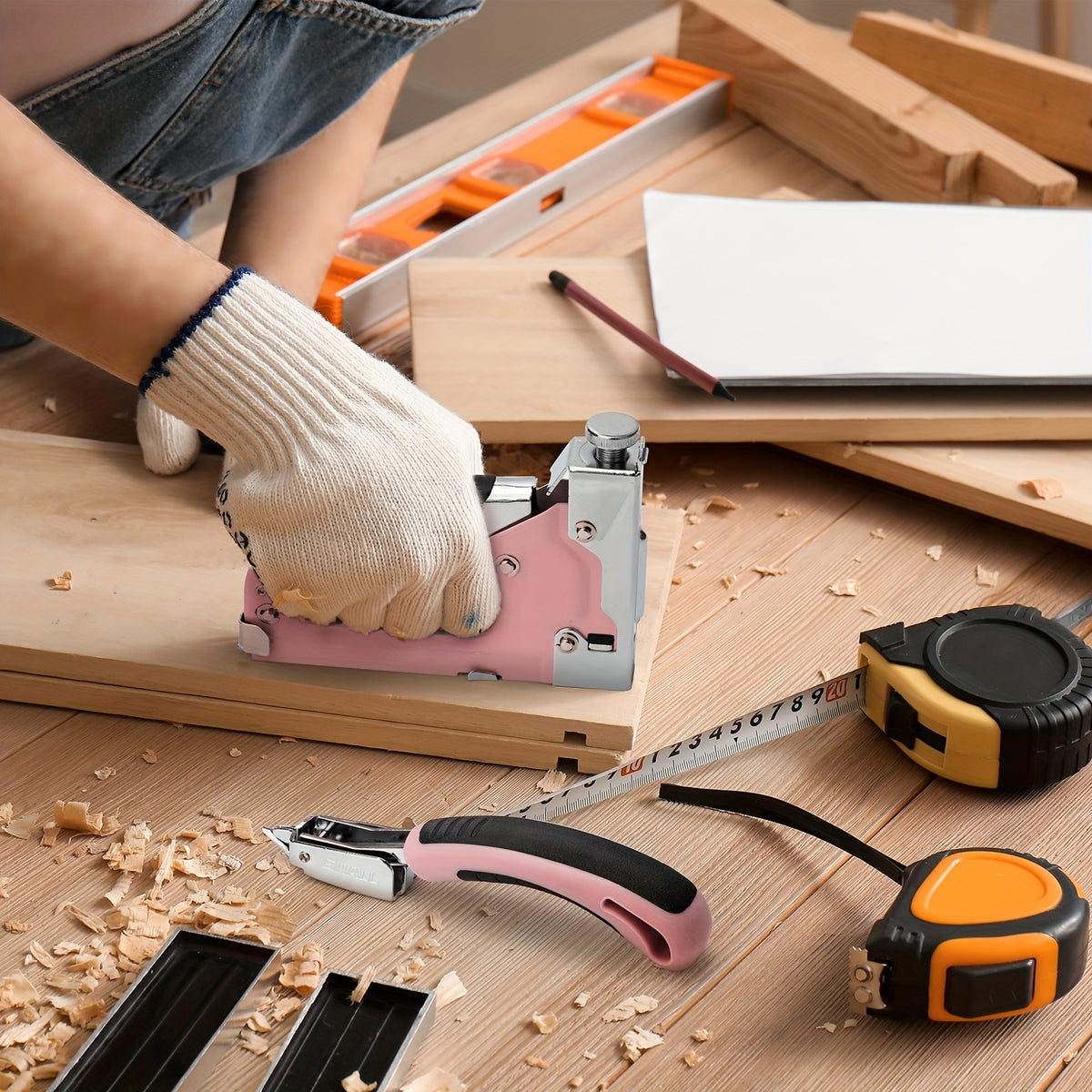 heavy duty 3 in 1 manual staple gun brad nailer kit staple