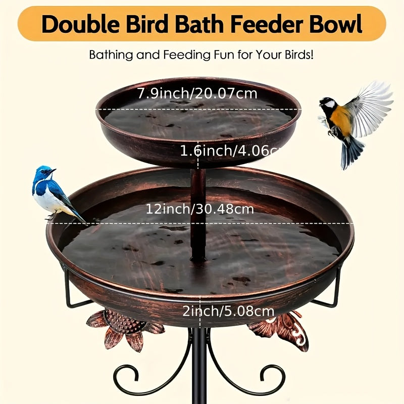 42 inch heavy duty metal double layer bird bath tub 7 9 feet