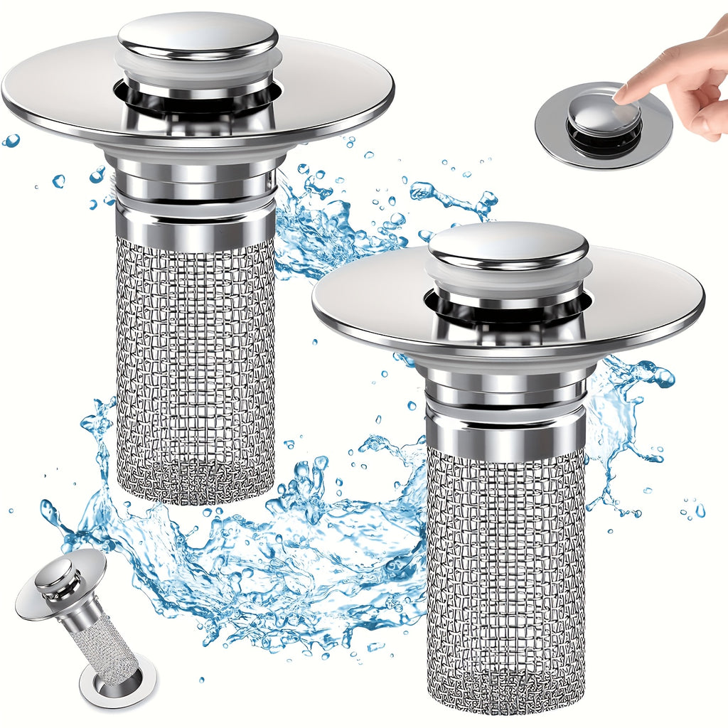 2 pack   drain stopper 304 stainless steel hair catcher