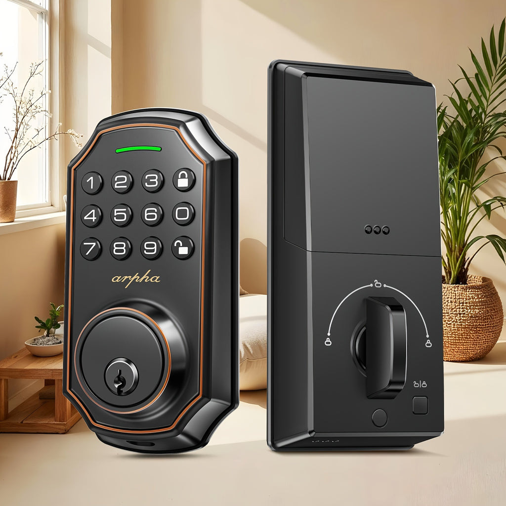 keyless smart door lock fingerprint handle   door