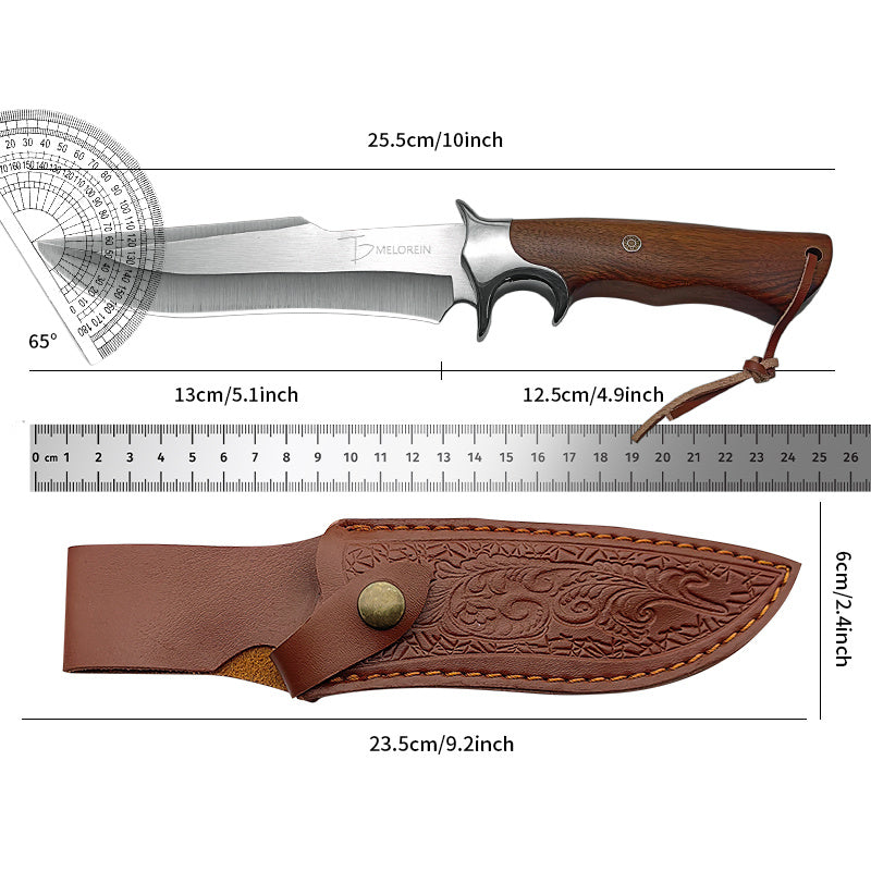 1pc   damascus fixed blade knife wooden handle