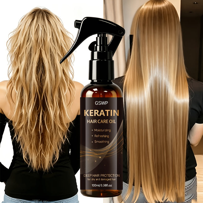 keratin hair care oil spray deep moisturizing heat