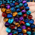 59pcs tiger eye round beads glass material beads 5 colors