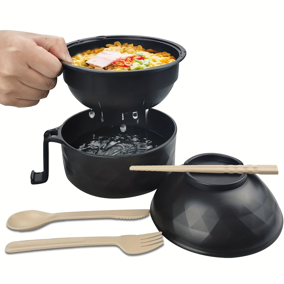 new microwave safe plastic ramen bowl set instant noodle