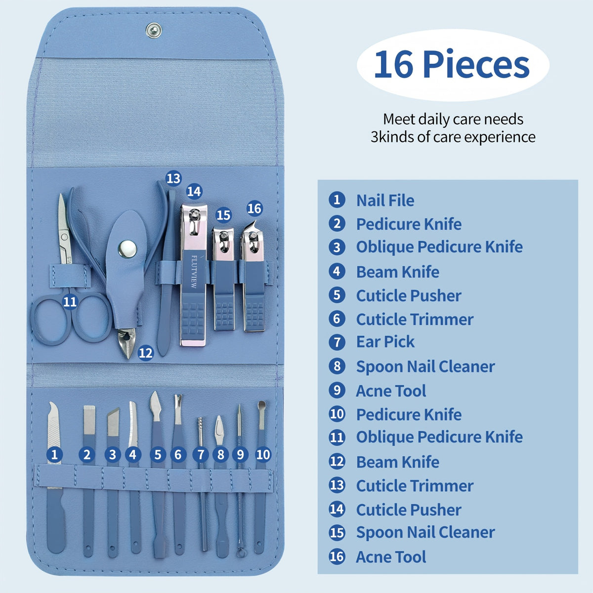 1 set 16 premium stainless steel   nail clippers