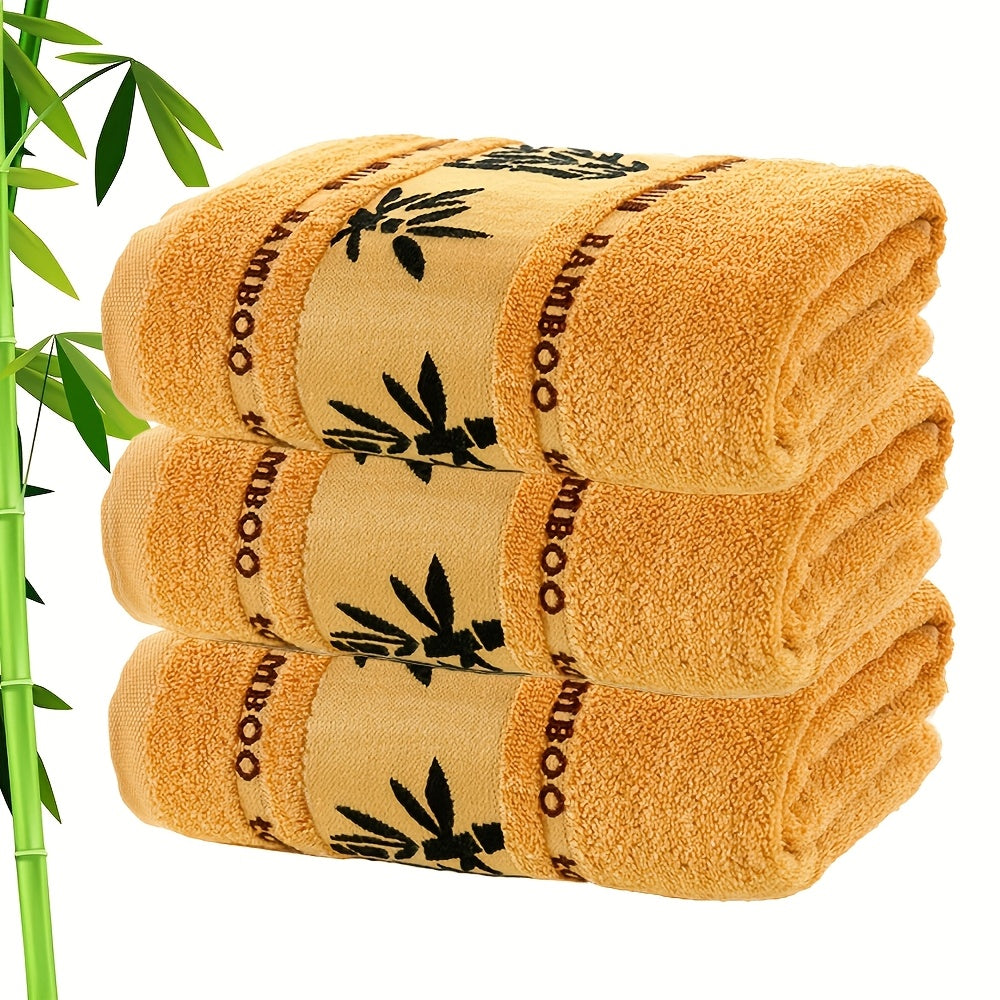 3pcs bamboo fiber towel set bamboo pattern quick dry ultra
