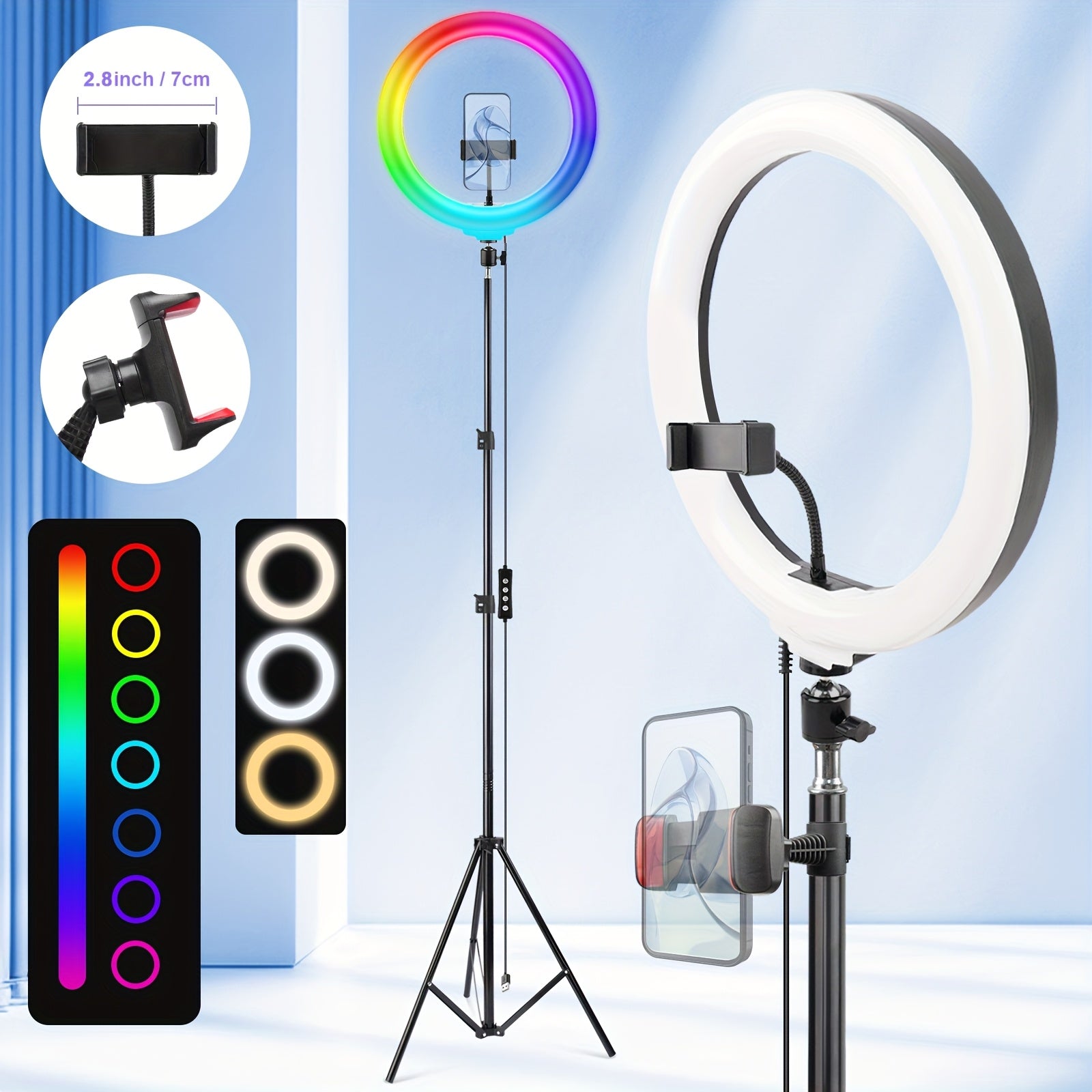 12 adjustable ring light 63 adjustable tripod