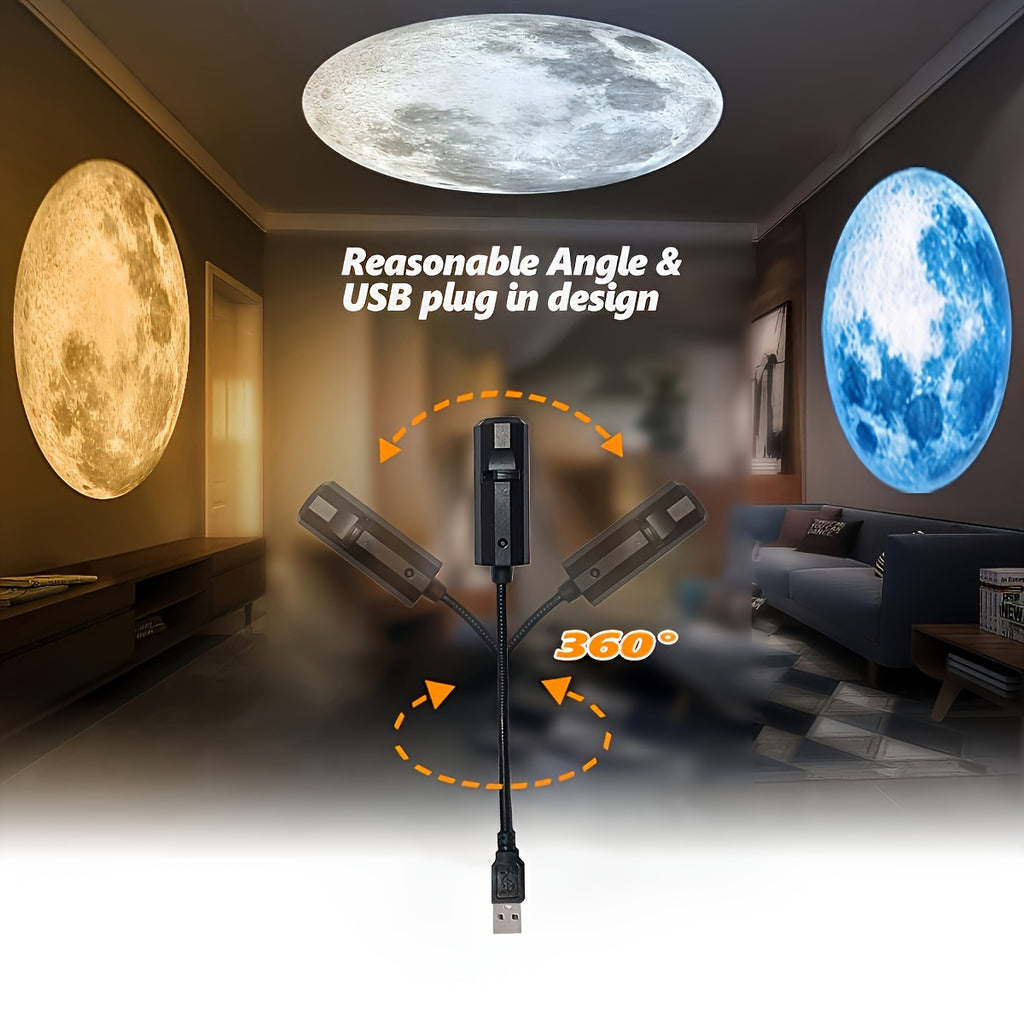 starry sky projection lamp usb powered 360 rotatable moon