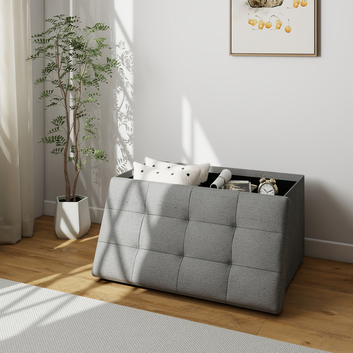 leather linen   storage bench padded   storage