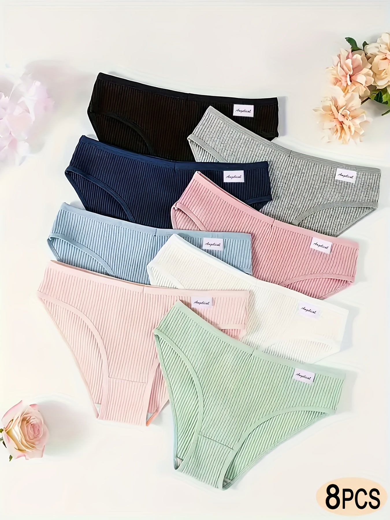 8pcs womens soft everyday underwear non transparent full