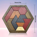 1 set hexagon tangram puzzle wooden puzzle toys challenging