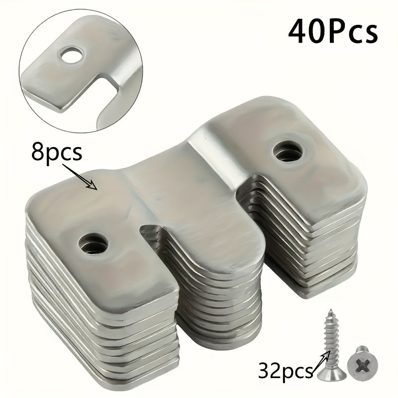 40pcs stainless steel heavy duty mounting brackets embedded