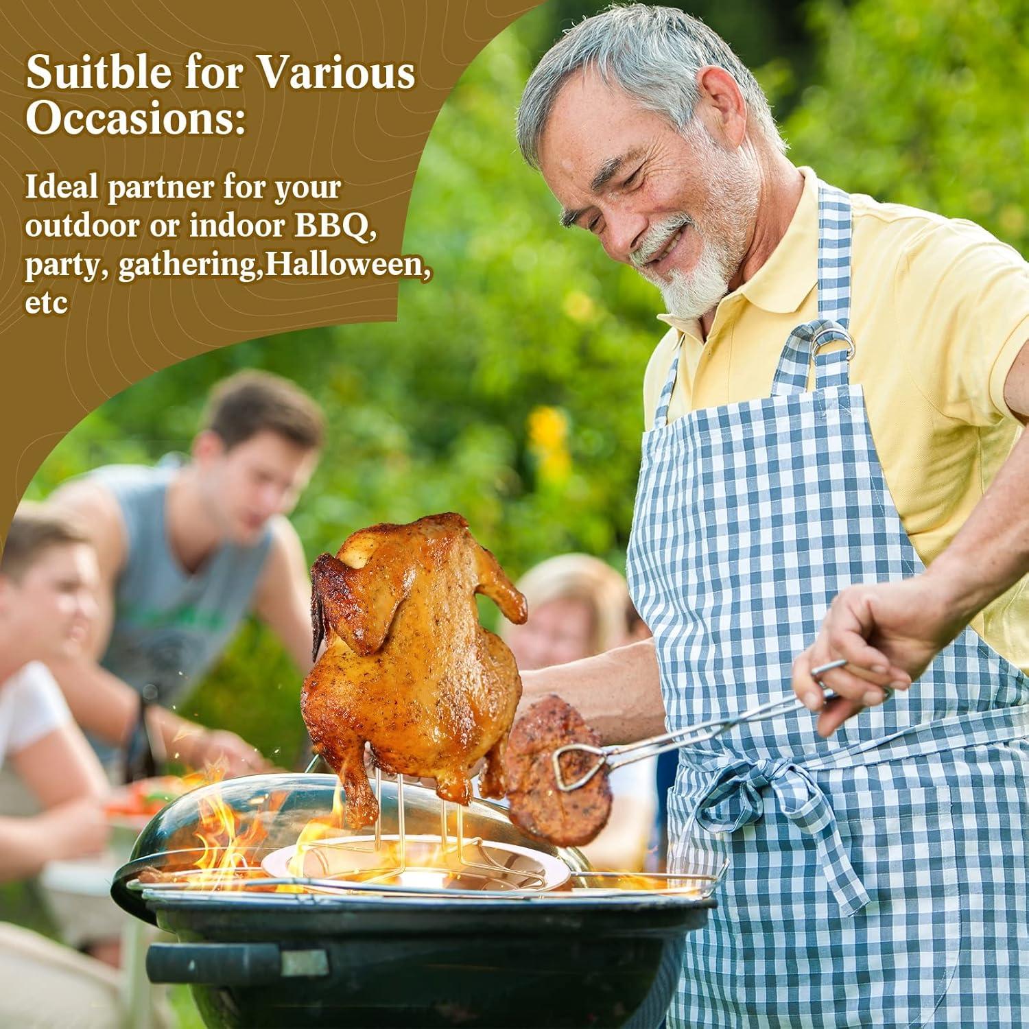 1pc silver stainless steel grilled chicken rack turkey