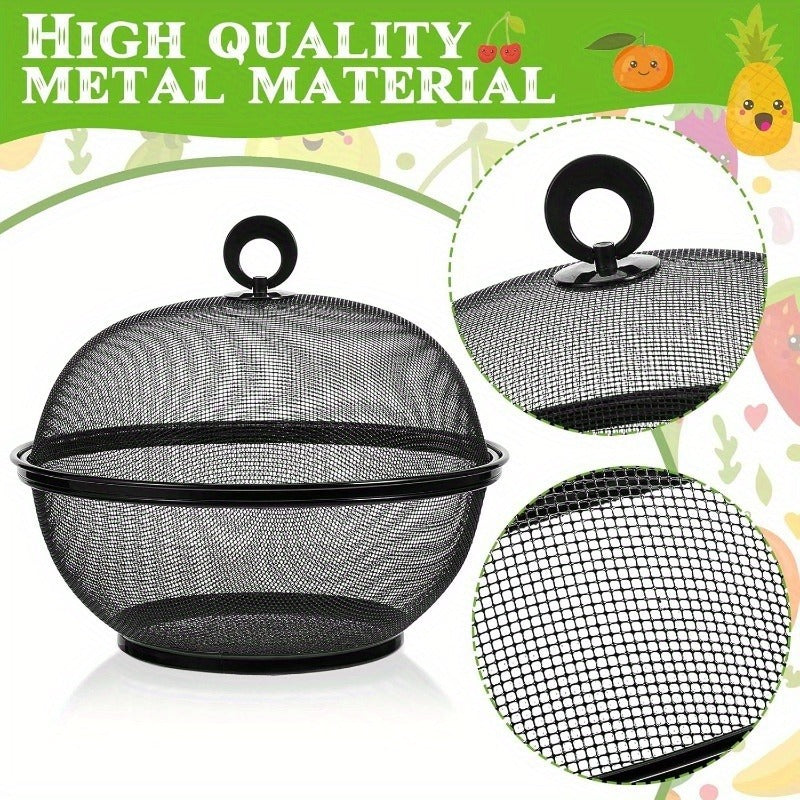 black metal mesh food bowl lid designed insect proof durable