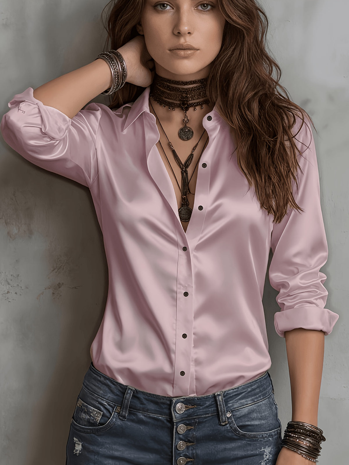 womens season   commuter satin shirt temu