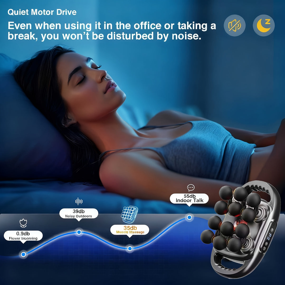 1pc handheld massage gun 12 head multi function massager usb