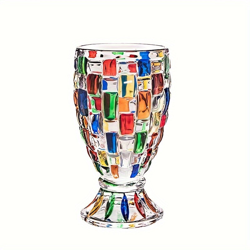 vintage glass water cups juice painted woven whiskey glasses