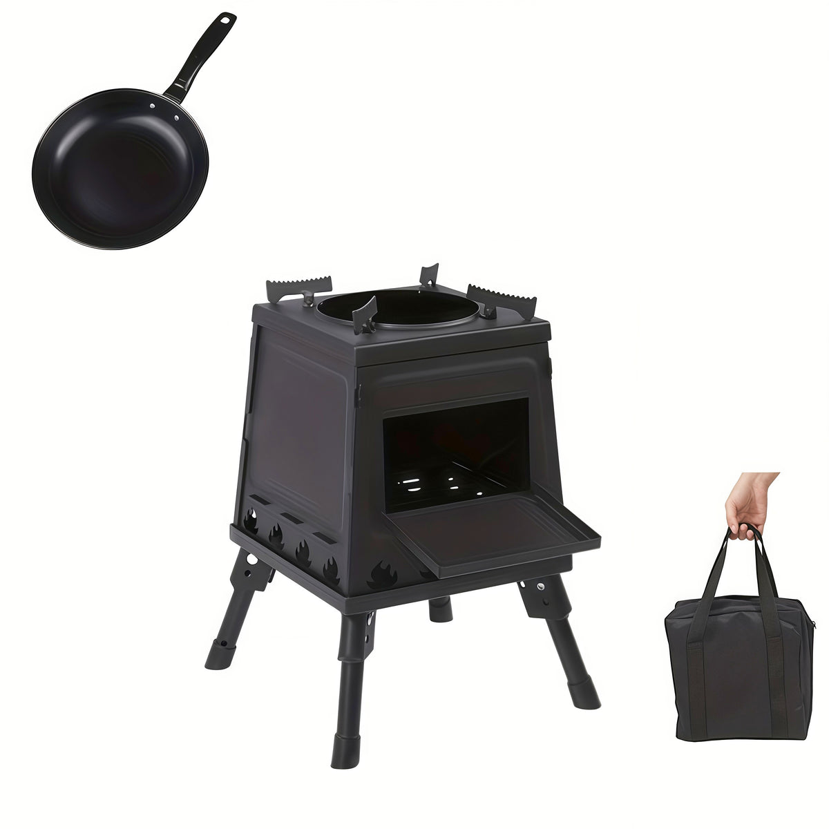 portable wood burning camp stove heavy duty outdoor campfire