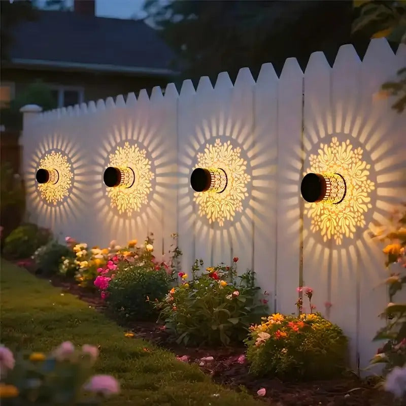 4 solar outdoor peony deck lights decorative solar warm