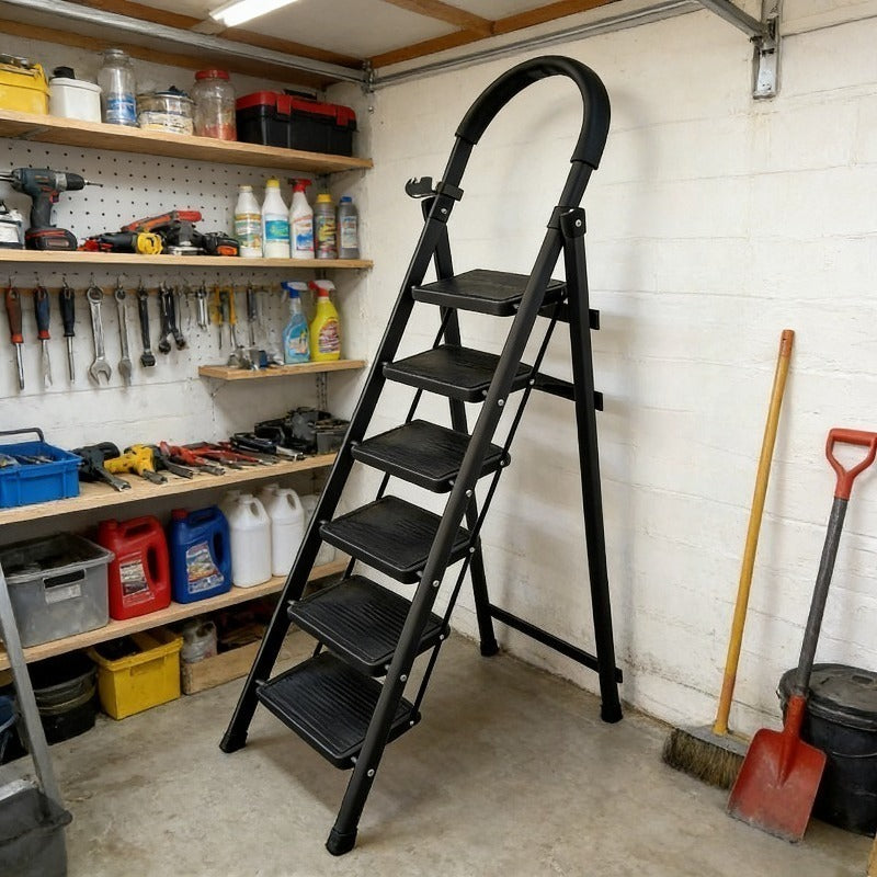 circular armrest industrial ladder black 6 story wide anti