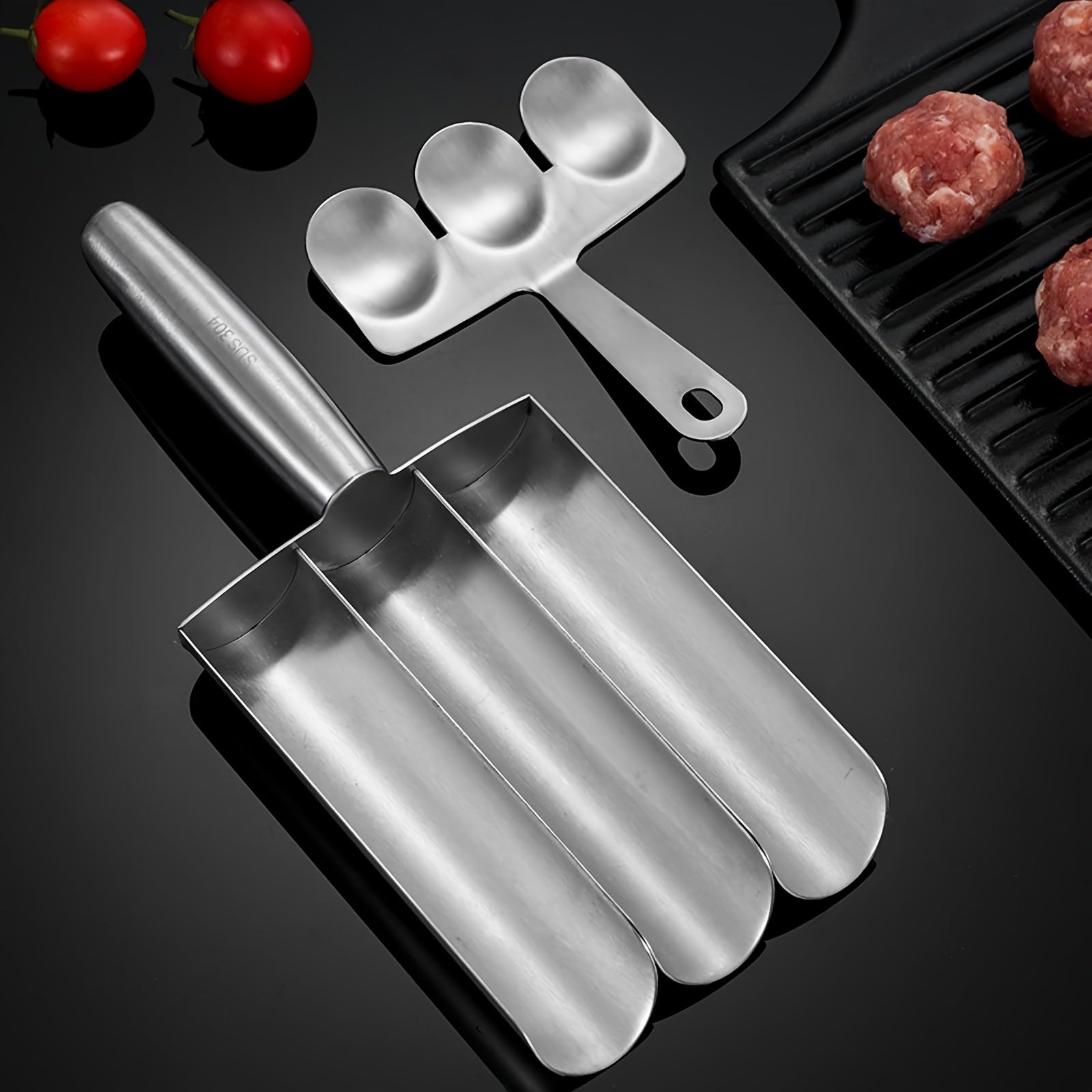 stainless steel triple meatball maker meatball maker tool