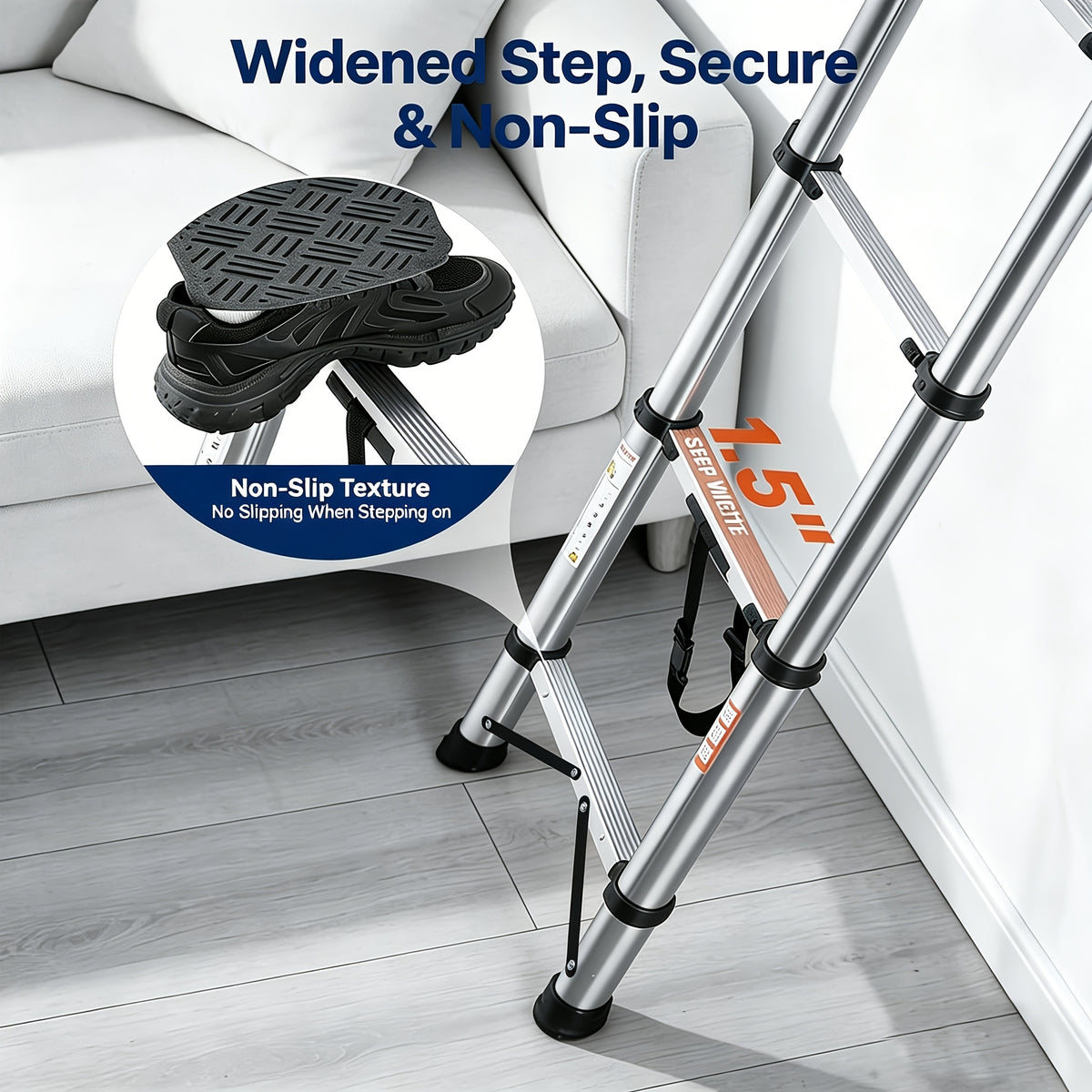 telescopic ladder lightweight extendable ladder safety lock