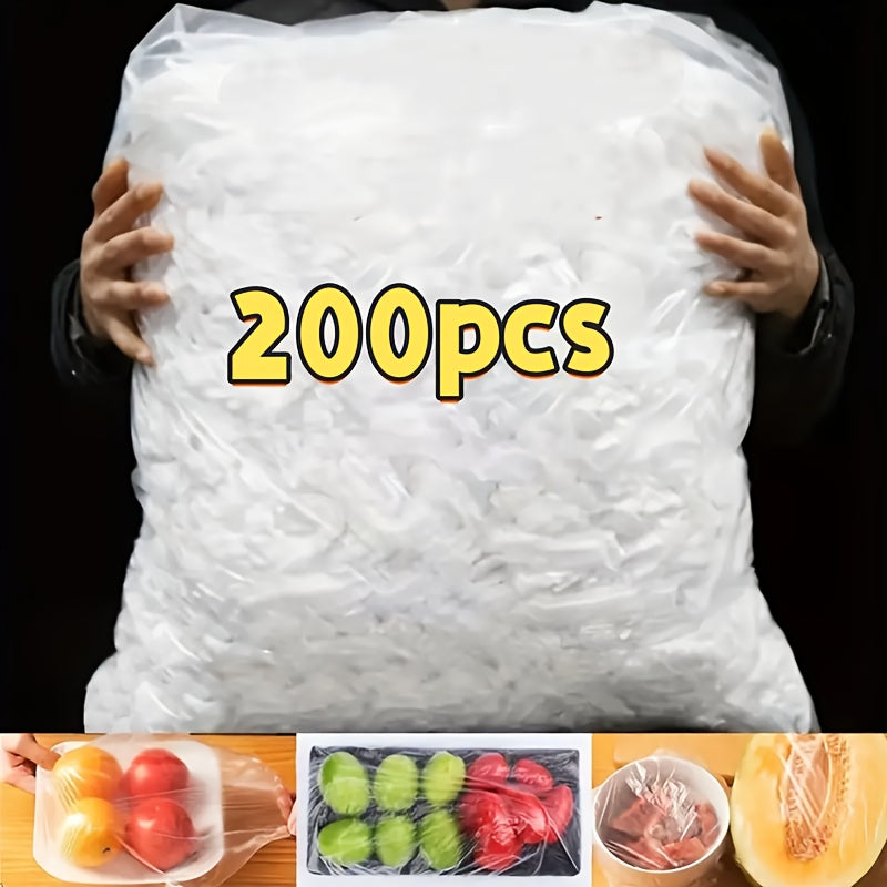 200pcs food grade reusable plastic food covers durable