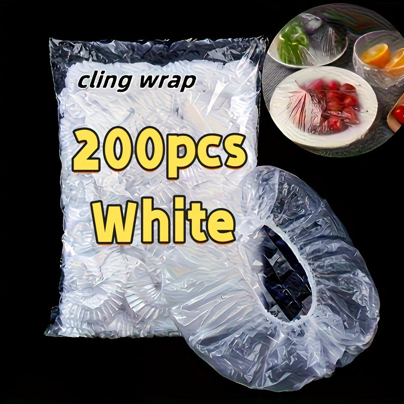 200pcs food grade reusable plastic food covers durable