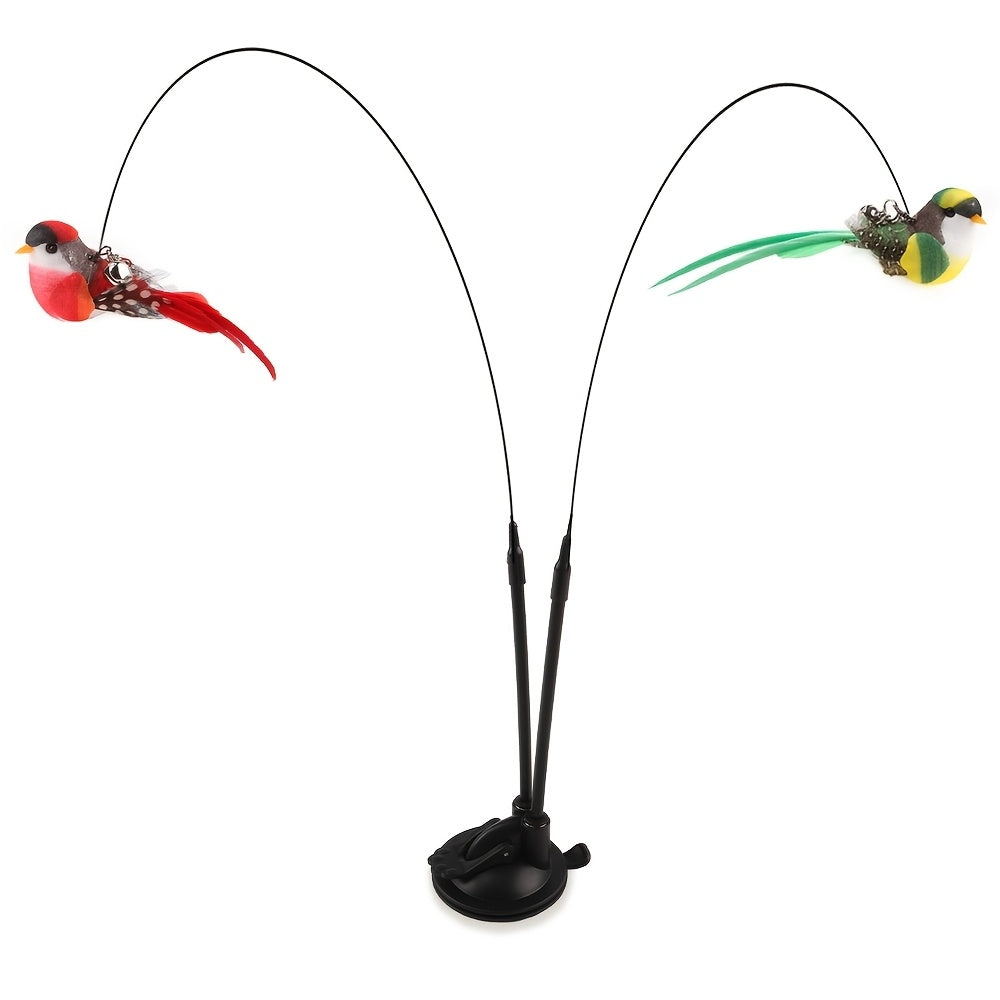 random colors 2pcs artificial birds 1 set interactive cat