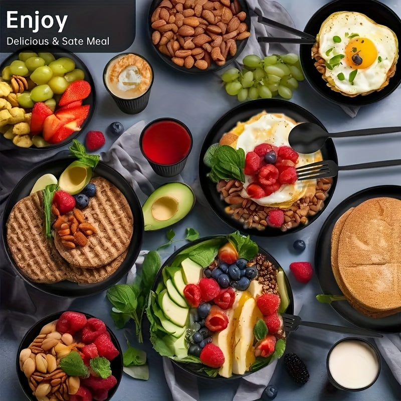 32 16pcs wheat straw large size dinnerware set service 8 4