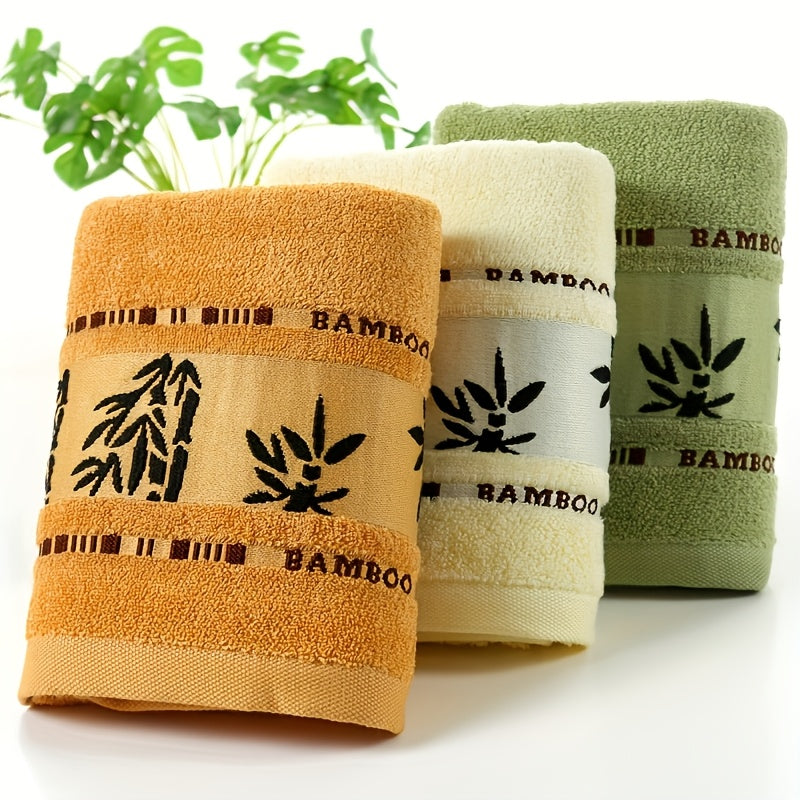 3pcs bamboo fiber towel set bamboo pattern quick dry ultra