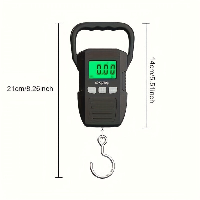 heavy duty digital hanging scale 132lb 60kg backlit lcd