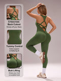 womens seamless   cross backless bodysuit high stretch